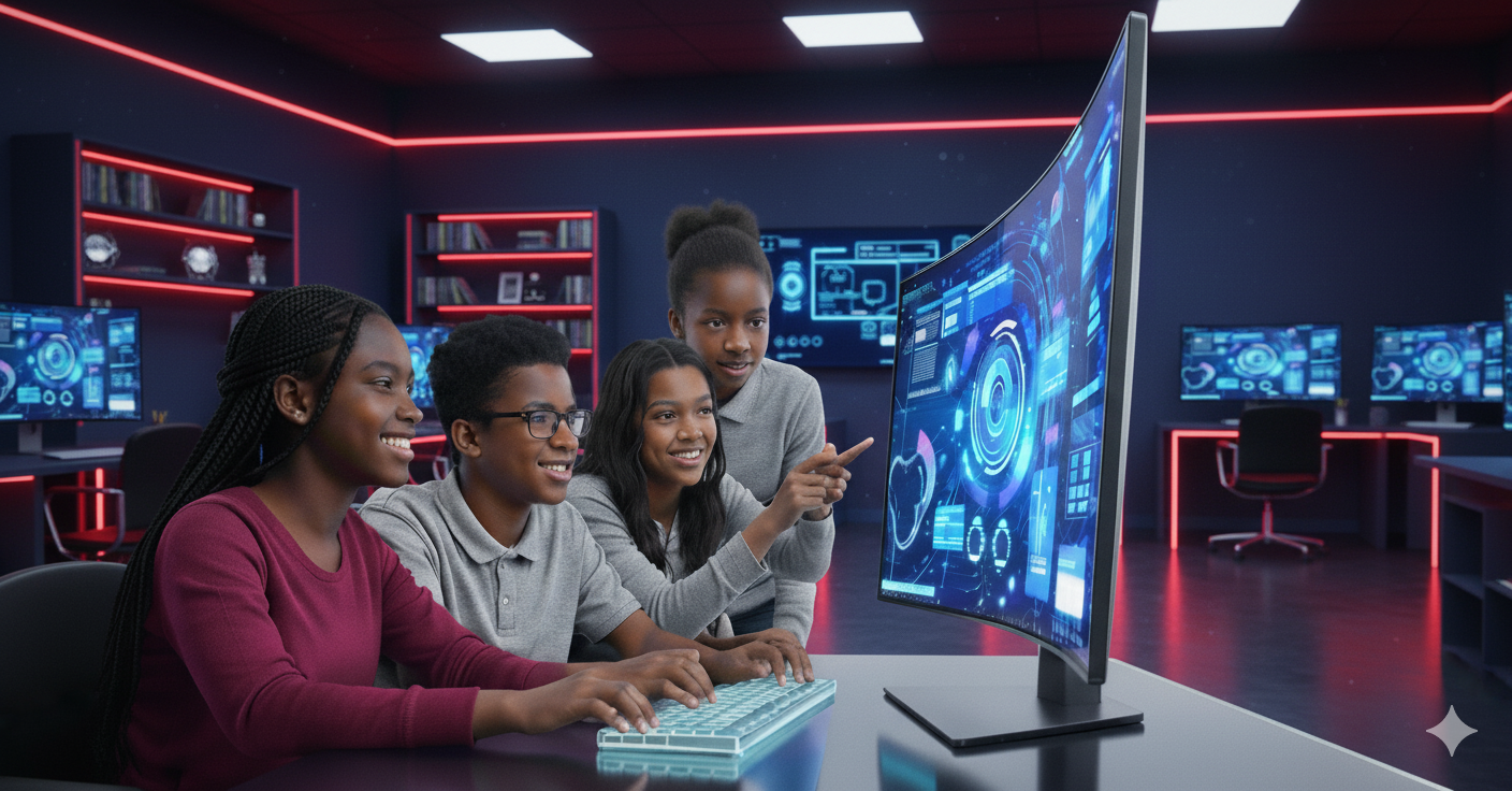Children learning coding at Madros Technologies weekend tech classes in Osogbo