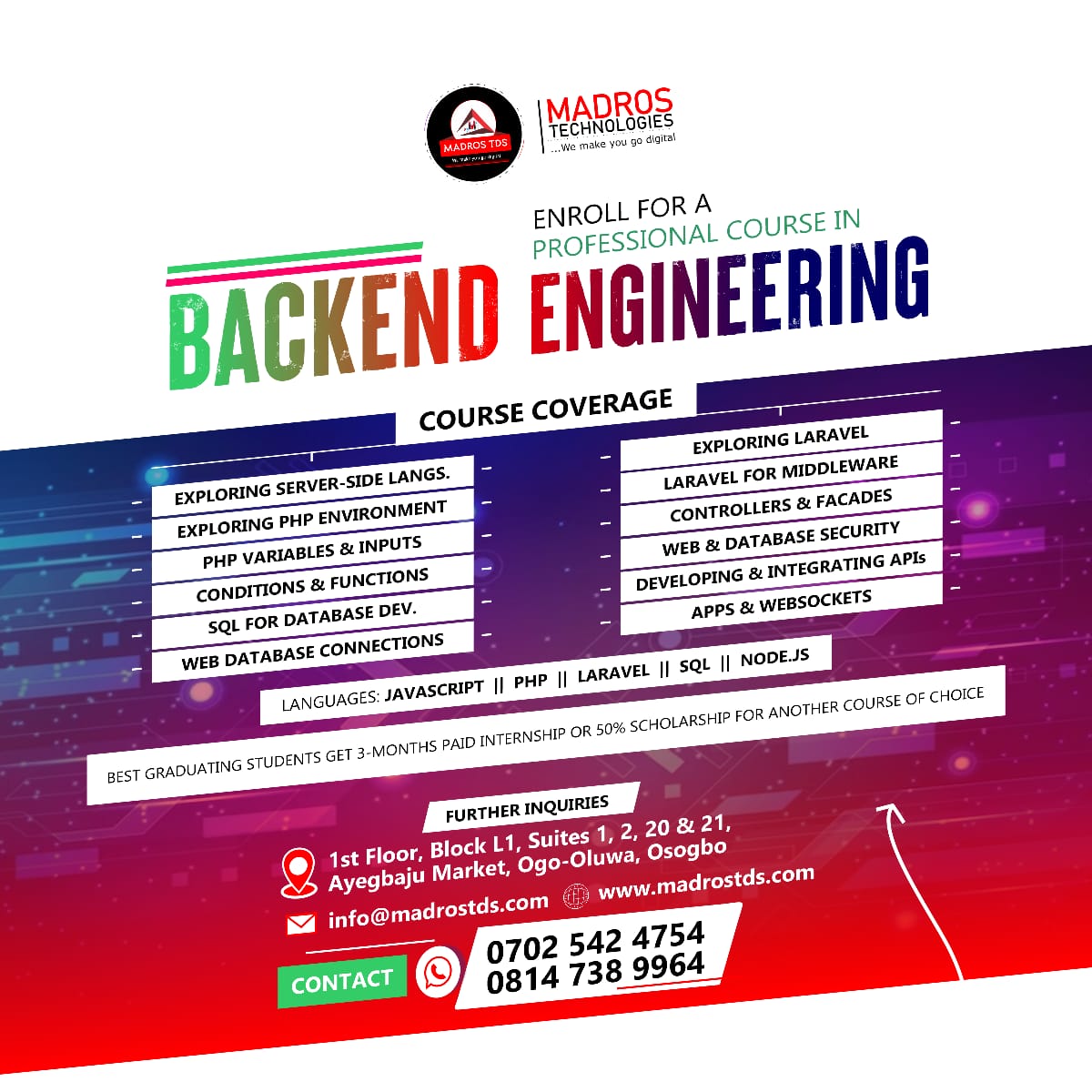 Backend Engineering Professional Tech Skill in Osogbo